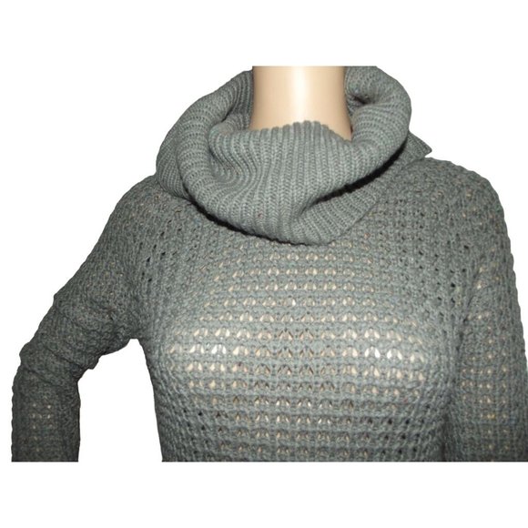 Rue 21 Sweater Size Small Gray Acrylic Speckled Cowl Turtleneck long tunic - Picture 2 of 9